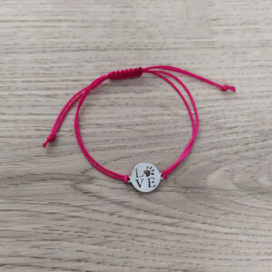 Bracelet rose fuchsia “Love “