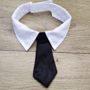 Cravate noire avec col